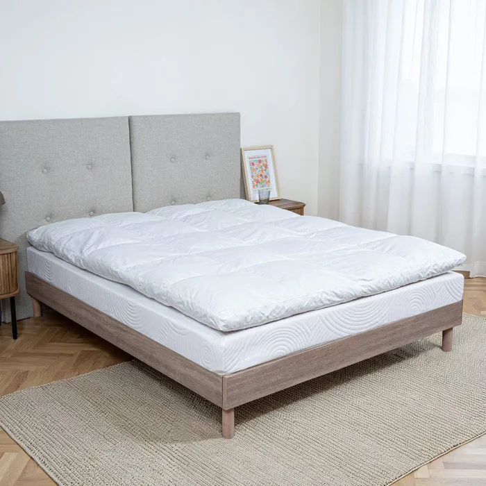 Surmatelas Tranquillité 90x200 cm - Duvet et plumettes de canard - Douceur naturelle - 6 cm