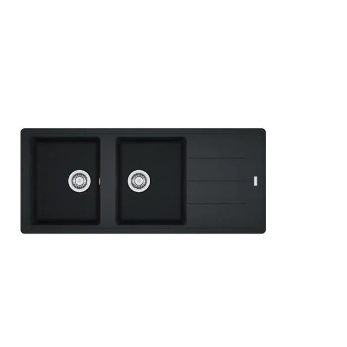 Basis évier Fraganit - BFG 621 - Dimensions: 1160 x 500mm - Coloris: Onyx - 2 cuves - 1 égouttoir