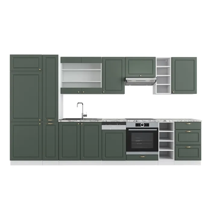 Vicco Cuisine Vert-Or Landhaus/Blanc 355cm sans PT