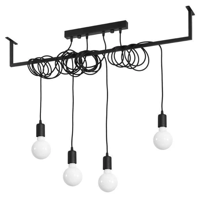 Lustre en Tissu/acier - Noir - IP20 - Max 15W LED - E27 - Style Moderne