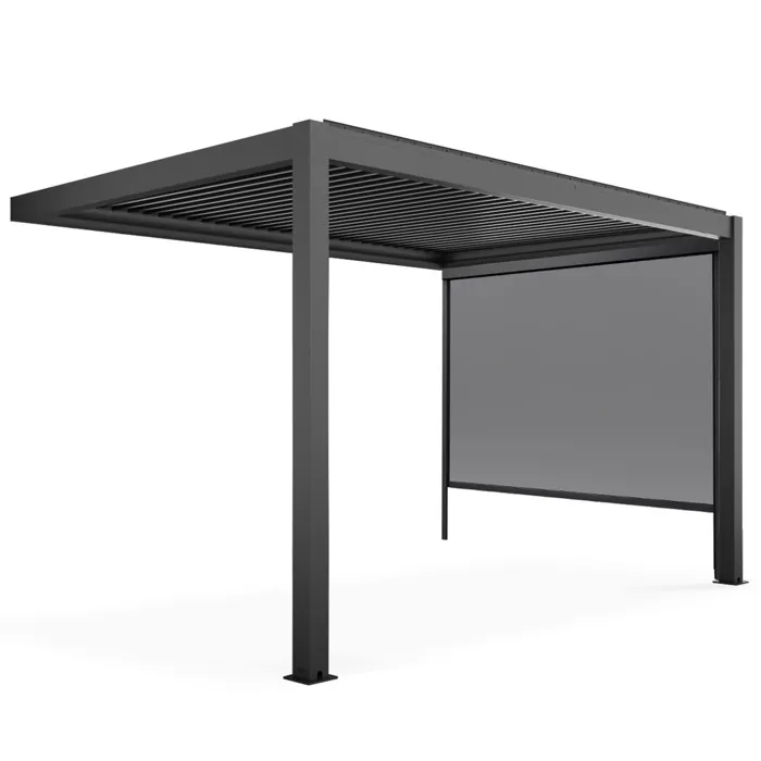 Pergola bioclimatique adossée 3x4m et 1 Store 2,66 x 2,34 m Oviala