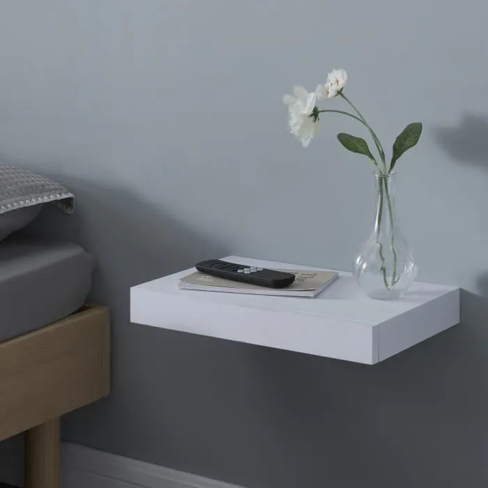 Etagère murale avec tiroir Hyvinkää 40 x 25 x 5 cm blanc en.casa