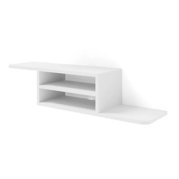 Meuble Tv Suspendu "dedal" - Blanc - L 90 Cm