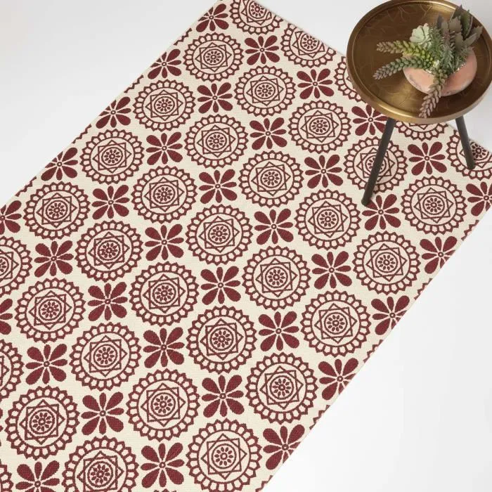 Tapis Rectangulaire Rouge En Coton Cassia 160x230cm - Homescapes