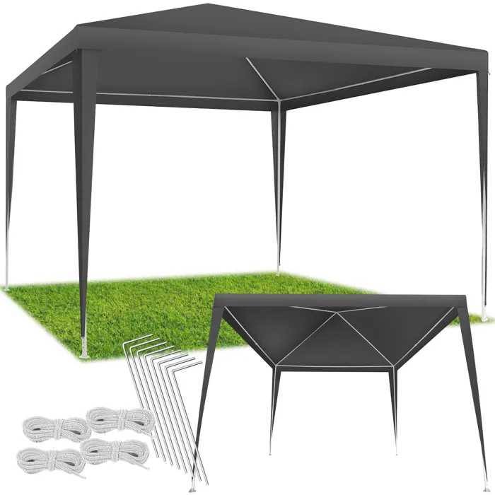 Pavillon Imperméable Avec Système Enfichable 3x3m Gris