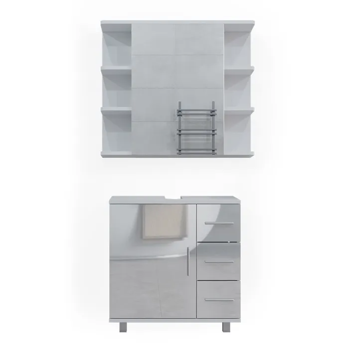 Vicco Meubles bain Blanc Haute brillance 2 pièces