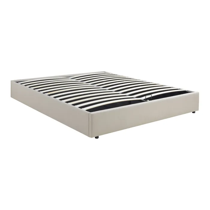 Lit coffre Nola 180 x 200 cm beige en.casa