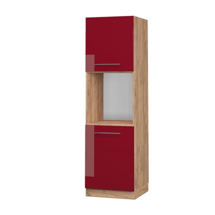 Vicco Meuble pour four Rouge bordeaux Haute brillance 60cm ouvert
