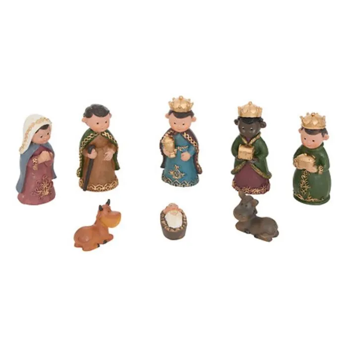 Lot De 8 Santons Lioria En Résine H. 8 Cm - Feeric Lights & Christmas