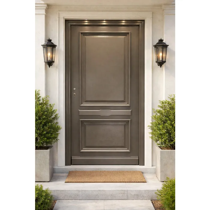 Porte D'entrée Bois Pleine Cassy Gris Quartz, H215 X L90 Cm Côte Tableau P.droit Gd Menuiseries