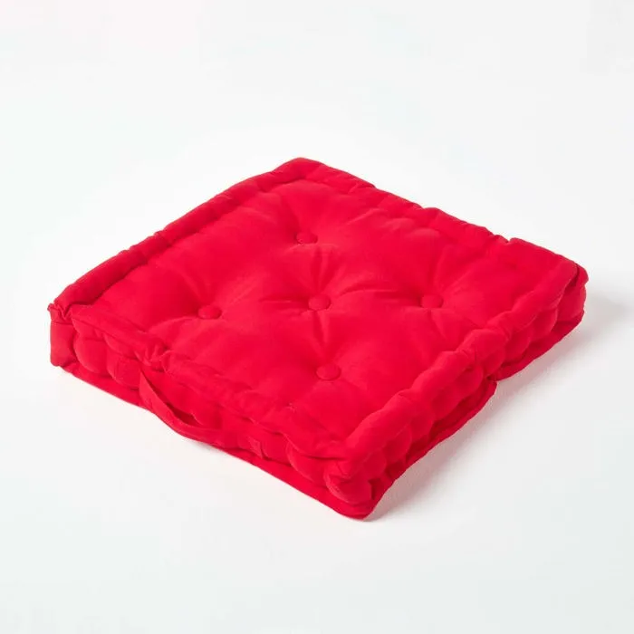 Coussin De Sol Rouge Uni 50x50cm - Homescapes