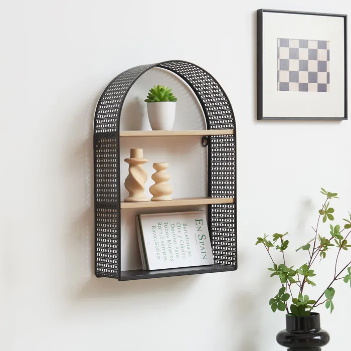 Étagère murale Jäller 53 x 35 x 14 cm noir en.casa