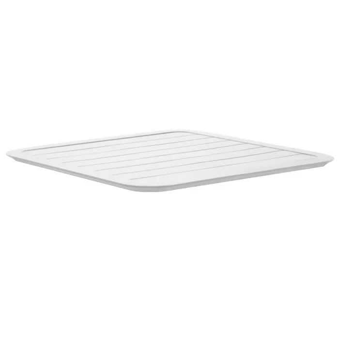 Plateau de table 70x70 cm en aluminium blanc Almada Oviala