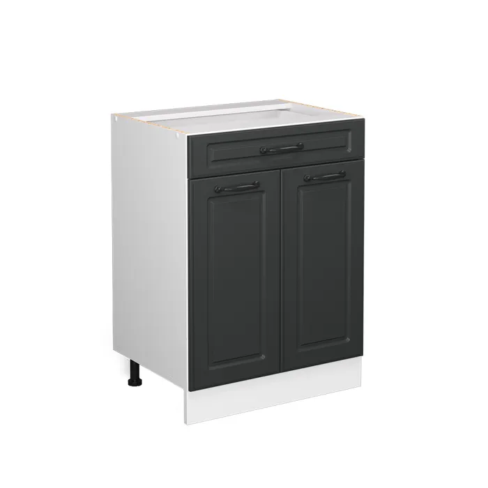 Vicco Meuble cuisine Anthracite campagne 60cm avec tiroir, sans PT