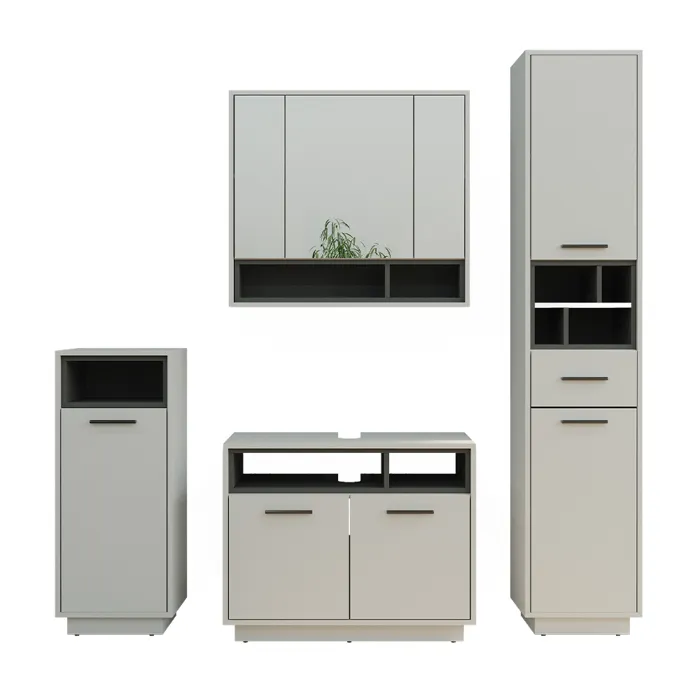 Vicco Meubles bain Gris 4 pièces