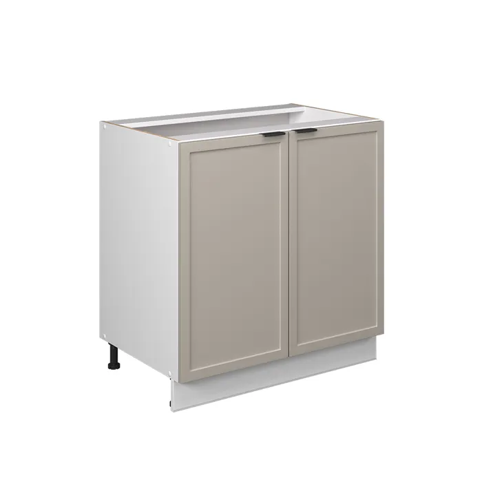 Vicco Meuble bas de cuisine GrisBeige/Blanc 80cm sans plan de travail