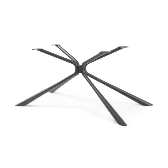 Piétement de table Havosanlurg acier laqué 160 x 70 x 72 cm noir en.casa