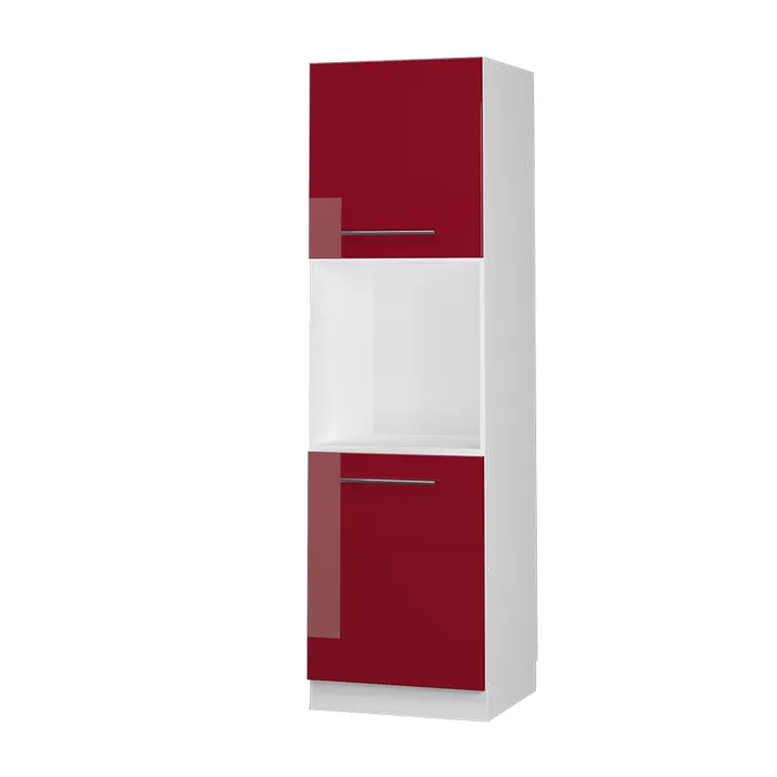 Vicco Meuble pour four Rouge bordeaux Haute brillance 60cm avec étagères ouvertes