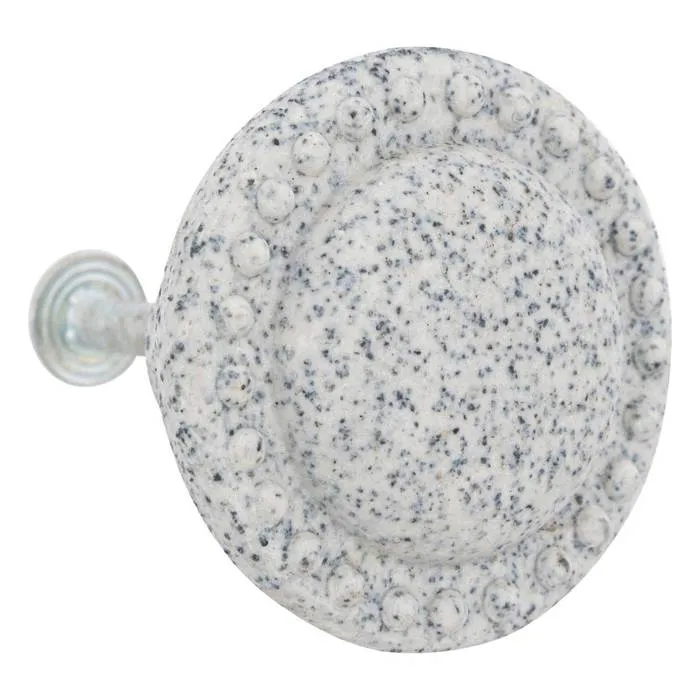 Boutons de meuble x2 Cassidy en céramique & métal D4cm taupe - Atmosphera