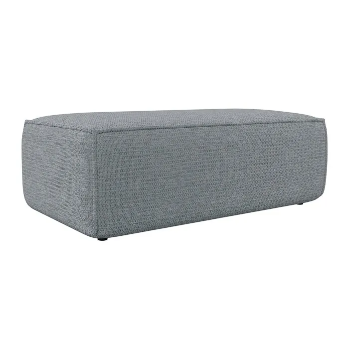 Pouf en tissu texturé gris AMELIA