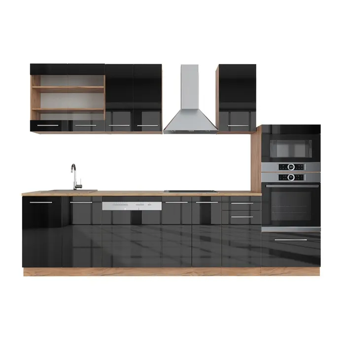 Cuisine Fame-line 300cm Avec Armoire Haute, Sans Pt Vicco