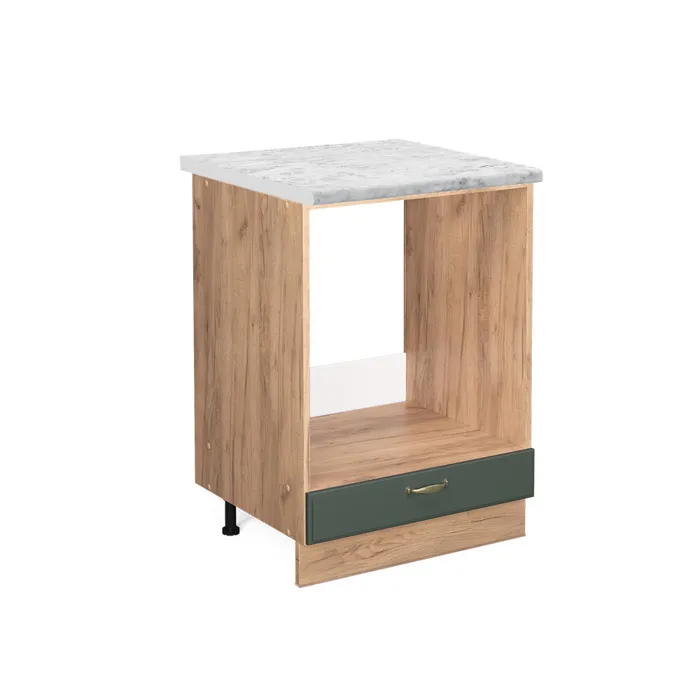 Vicco Meuble pour four Vert Or Campagne/Chêne doré 60cm plan de travail Marbre