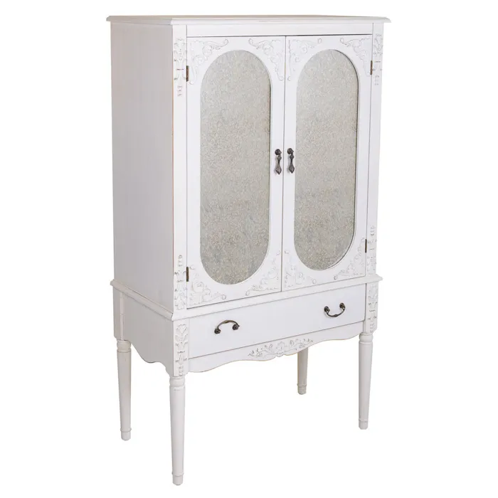Armoire Alexandra House Living Blanc Verre Bois D'épicéa Bois Mdf 12 X 140 X 80 Cm