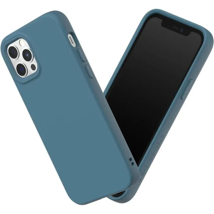 Coque Solidsuit Rhinoshield Iphone 12/12 Pro - Fine, Absorption De Chocs, Matte - Océan Bleu