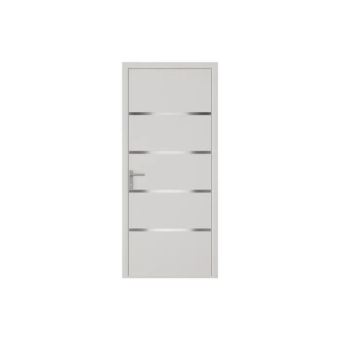 Porte d'entrée en aluminium H218 x L96 cm blanc - épaisseur 65 mm - poussant droit - ISALINA