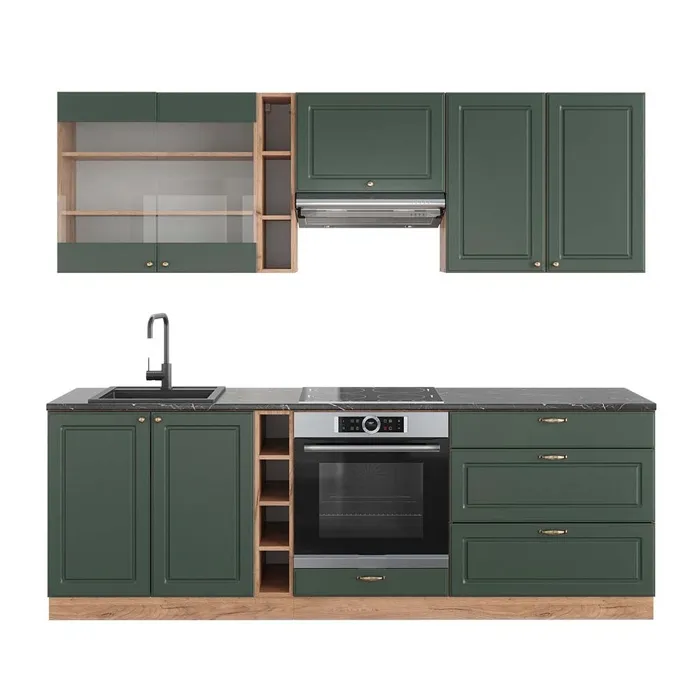 Vicco Cuisine Chêne vert et or/chêne doré 235cm, PT Anthracite