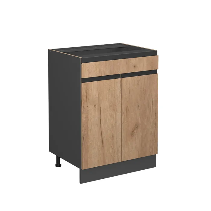Vicco Meuble cuisine Chêne de force doré 60cm J-Shape, avec tiroir, sans PT
