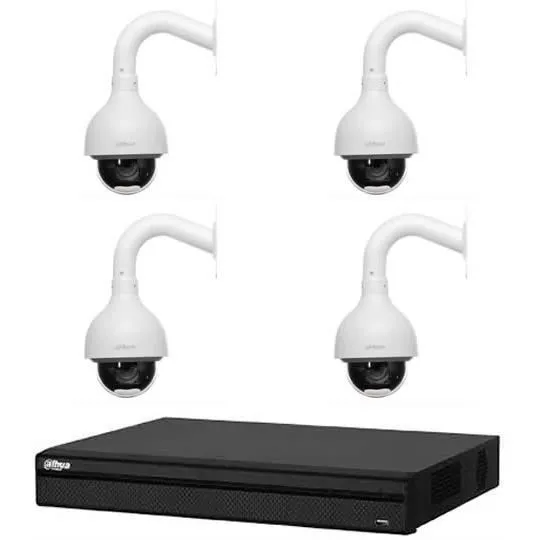 Kit de Vidéosurveillance Enregistreur DVR 2 ports HDMI et 4 Caméras Dôme Analogiques HDCVI