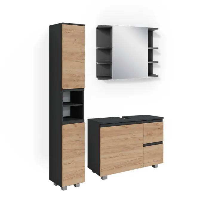 Meubles Bain J-shape 3 Pièces Vicco