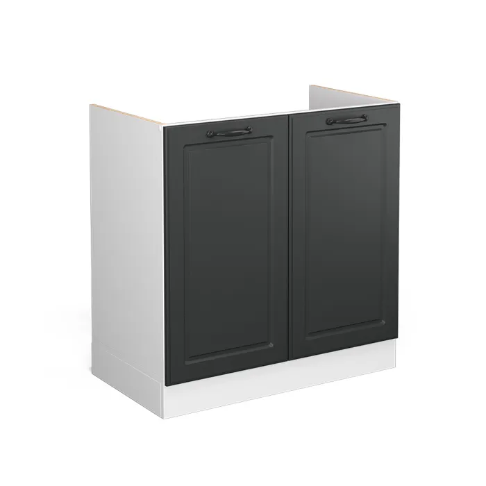 Vicco Meuble bas sous-évier Anthracite campagne 80cm sans PT
