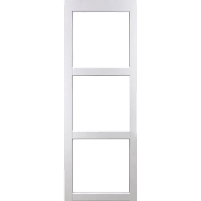 Porte Coulissante Kenya Blanc Vitrage Transparent H204 X L73 Cm Gd Menuiseries