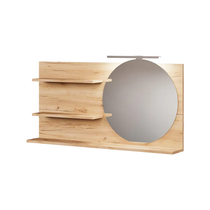 Vicco Étagère à miroir Chêne 100x50cm avec 3 compartiments ouverts