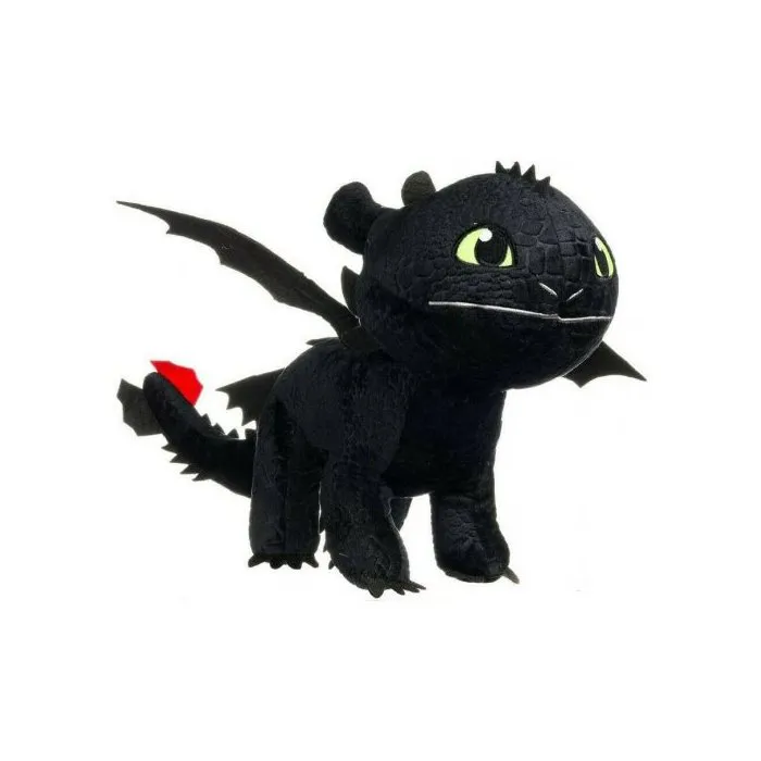 Peluche Géante Krokmou Dragon Noir 80 Cm - Grande Peluche Licence Dragons Xl