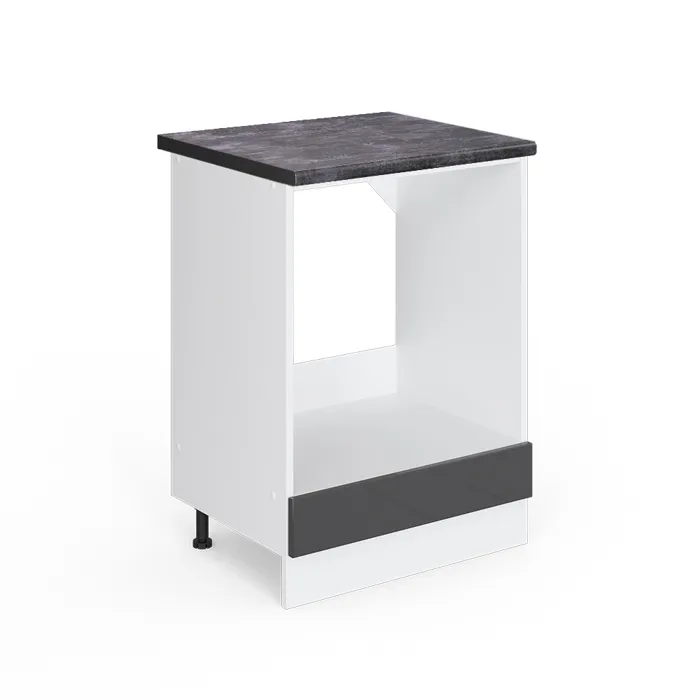Vicco Meuble pour four Anthracite Haute brillance/Blanc 60cm plan de travail Anthracite