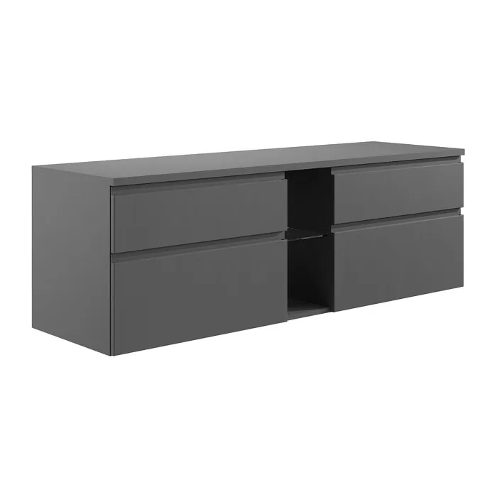 Meuble sous vasque suspendu - Gris - 150 cm - MAGDALENA II