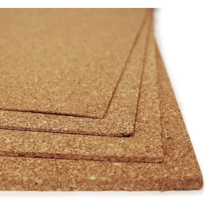 Plaque de liège - naturel de haute qualité, découpé sur mesure, Ép: 6 mm, 100 x 100 cm