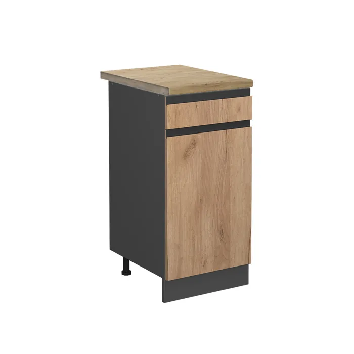 Vicco Meuble cuisine Chêne doré/Anthracite 40cm plan de travail Chêne doré