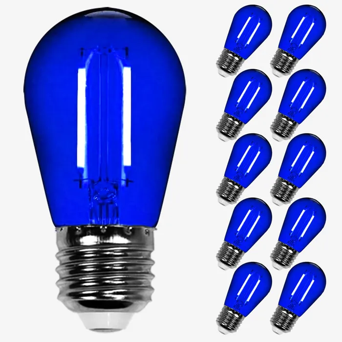 Lot de 10 Ampoules Guirlande Guinguette Led E27 bleu - 2W