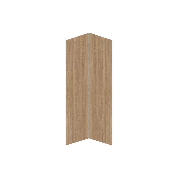 Lot de 2 panneaux muraux de douche effet bois en aluminium avec profilés - 2 x L90 x H210 cm ENEKO