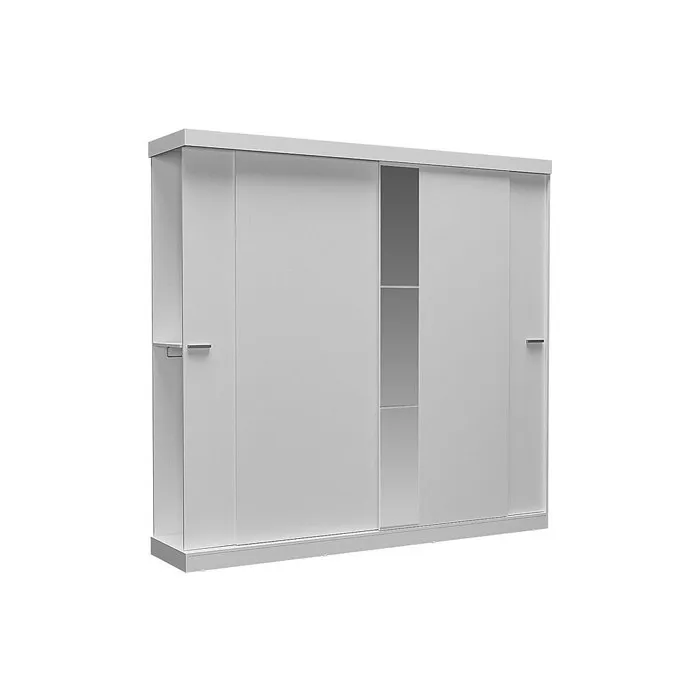 Armoire 2 portes coulissantes - Avec miroir - L231cm - Coloris: Blanc - ADALRIK II