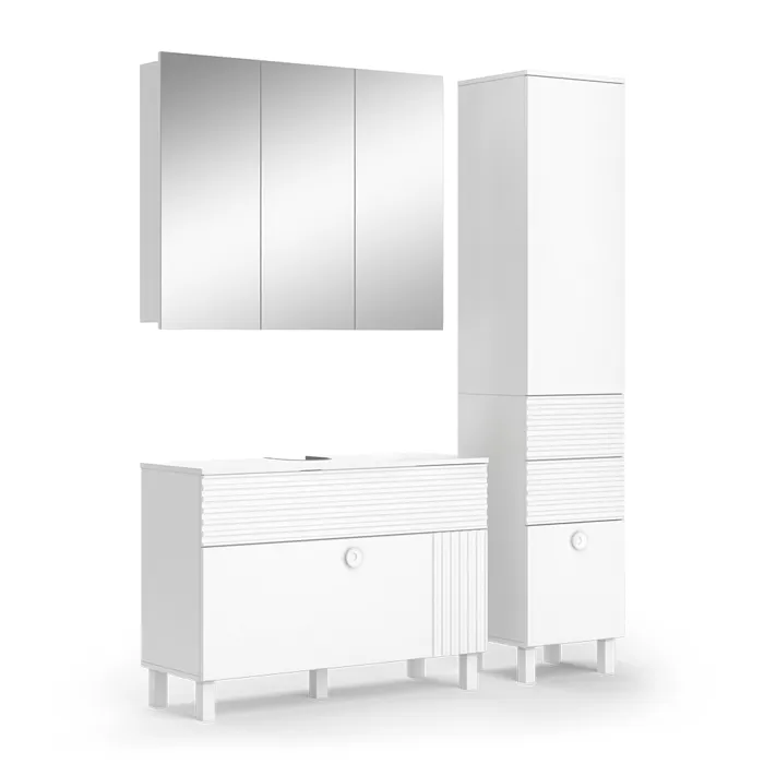 Vicco Meubles bain Blanc 3 pièces