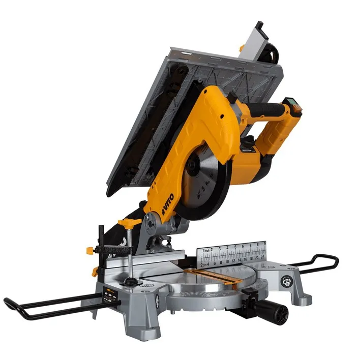 Scie à onglet Diam250mm combinée 1800W 2en1 avec plateau Angles de coupe variés VITO