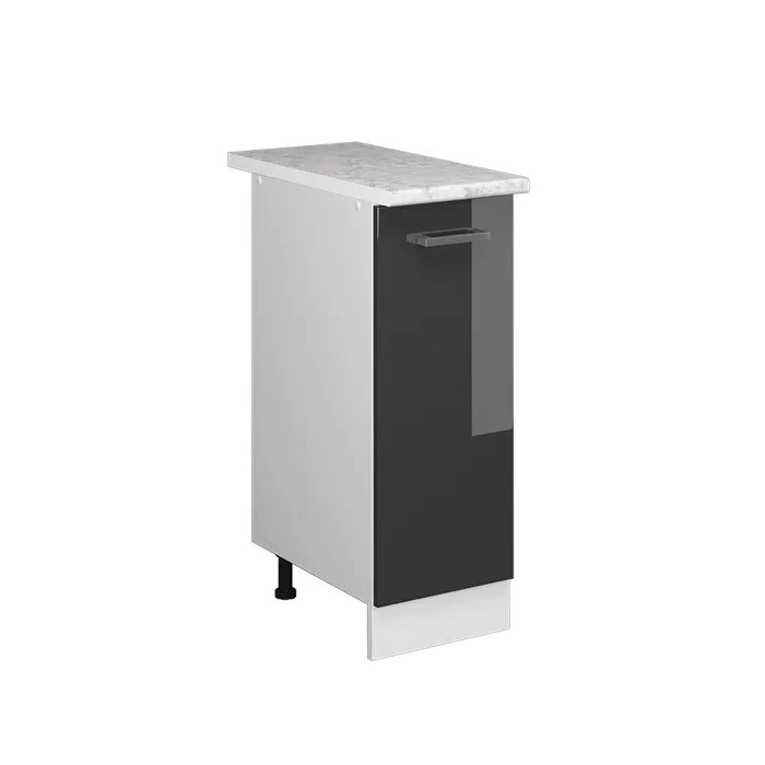 Vicco Meuble de cuisine Anthracite Haute brillance 30cm, PT Marbre