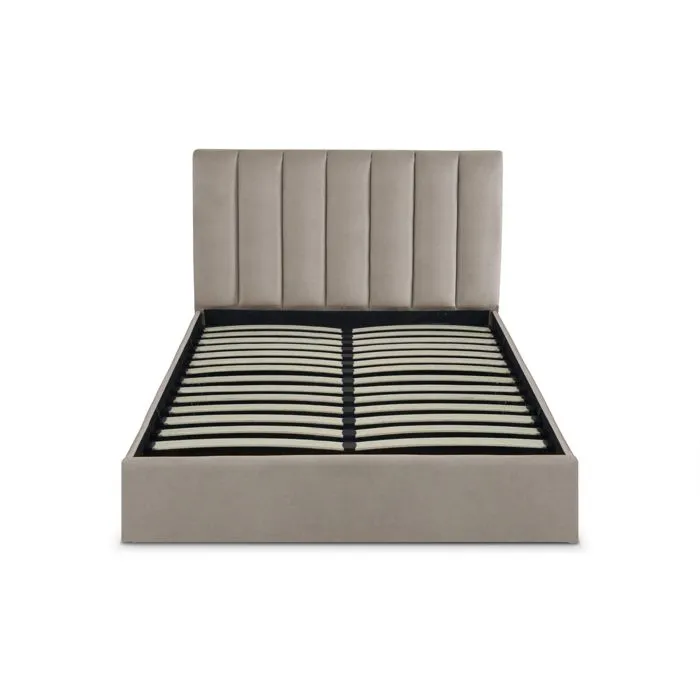 Lit Coffre Songe + Sommier Velours Taupe 140cm