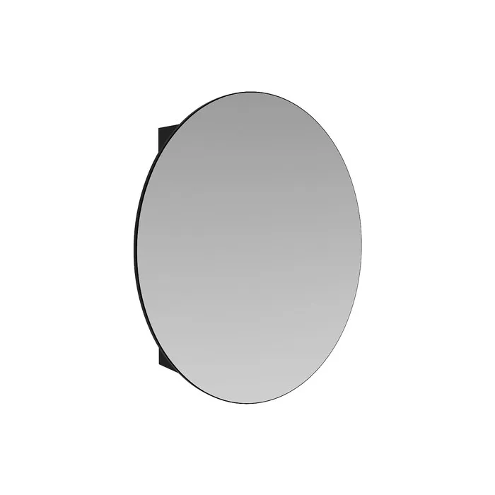 Armoire murale de salle de bain ovale avec miroir - Noir - RURI