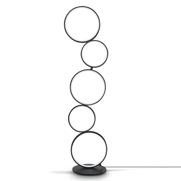 Lampe sur pied LED minimaliste en aluminium noir 36W 3000K lumière chaude Intensité réglable